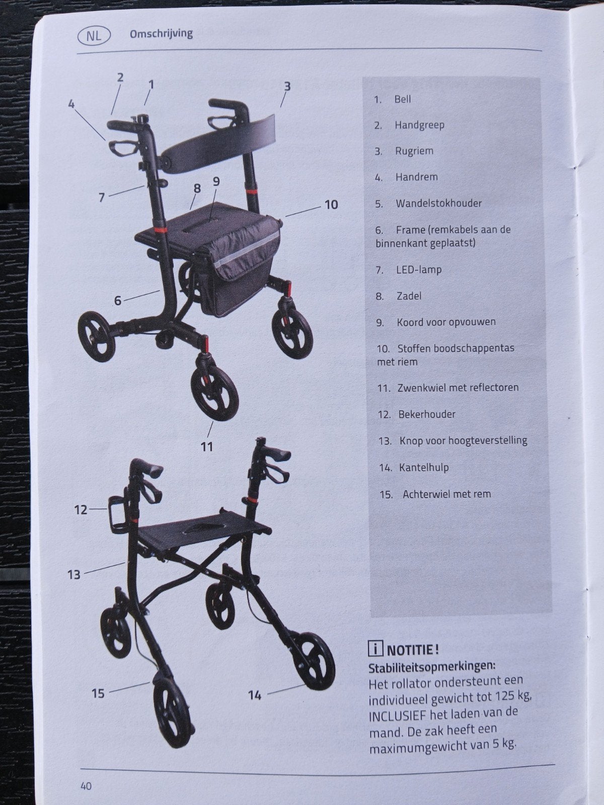 lichtgewicht rollator - gebruikt, Ophalen, Lichtgewicht