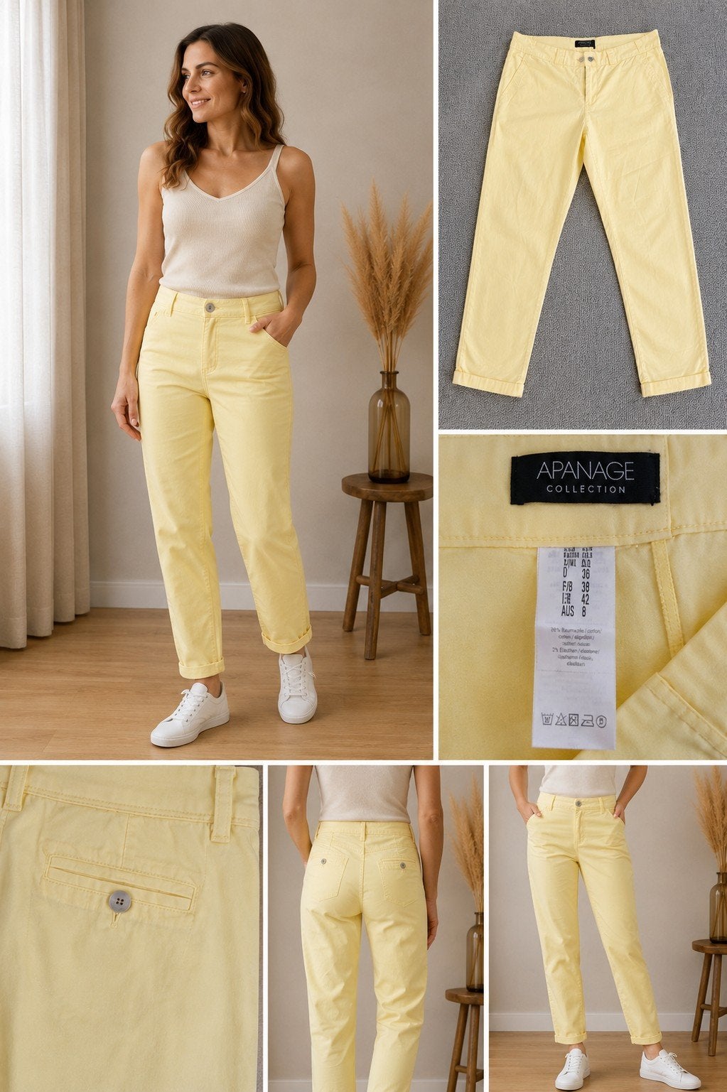 Apanage Collection Gele Broek Maat 42, Maat 42/44 (L), Ophalen of Verzenden, Lang, Gedragen