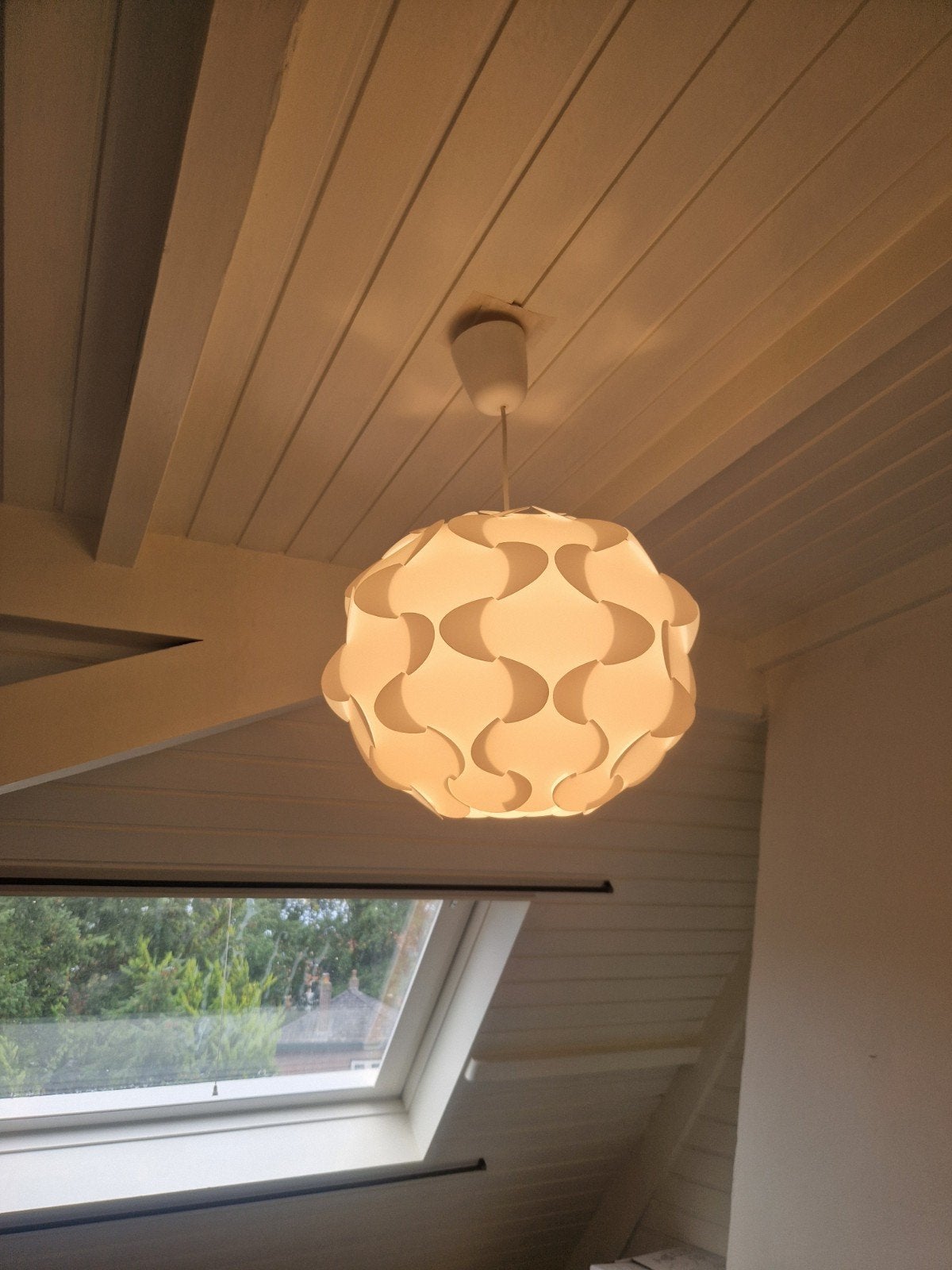 Hanglamp Retro Scandinavische 2 stuks- Gunnar Jensen Design, Kunststof, Gebruikt, Scandinavisch, Retro, E27 (groot)