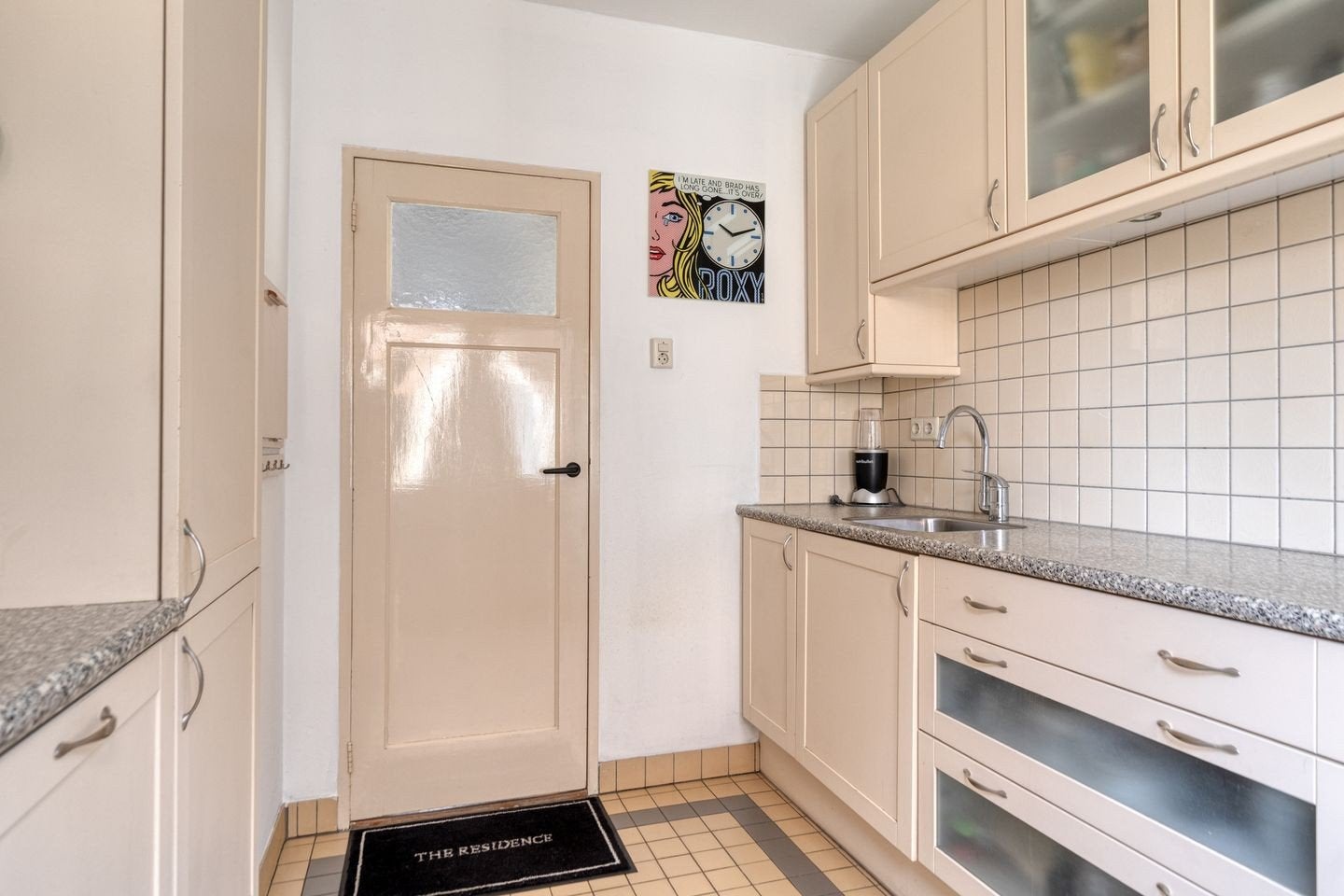 Oude beige keuken met apparatuur, Huis en Inrichting, Keuken | Complete keukens, Ophalen, Gebruikt, Dubbelwandige keuken, Kunststof