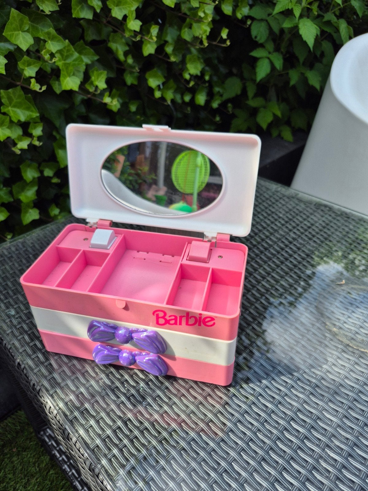 Vintage Barbie sieradendoosje met spiegel, Kinderen en Baby's, Speelgoed | Poppen, Ophalen of Verzenden, Gebruikt, Barbie