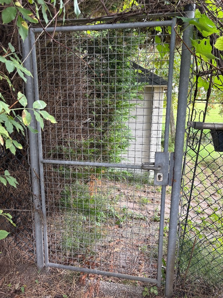 Heras hekwerkdeur, Ophalen, Gebruikt, IJzer, Met poort