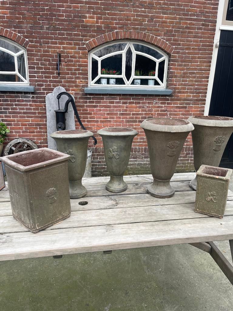Set van 6 brocante bloempotten voor landelijke sfeer, Huis en Inrichting, Ophalen, Gebruikt, Overige kleuren, Aardewerk of Porselein