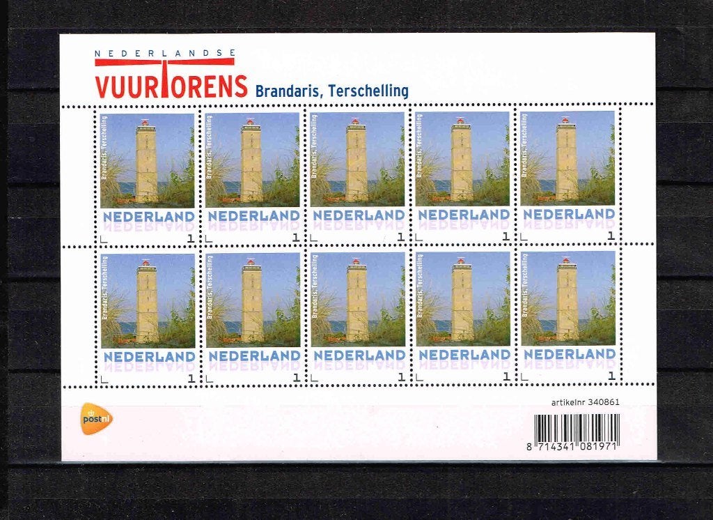 Vuurtoren Brandaris vel persoonlijke zegels waarde 1/63.8, Postzegels en Munten, Ophalen of Verzenden, Na 1940, Postfris