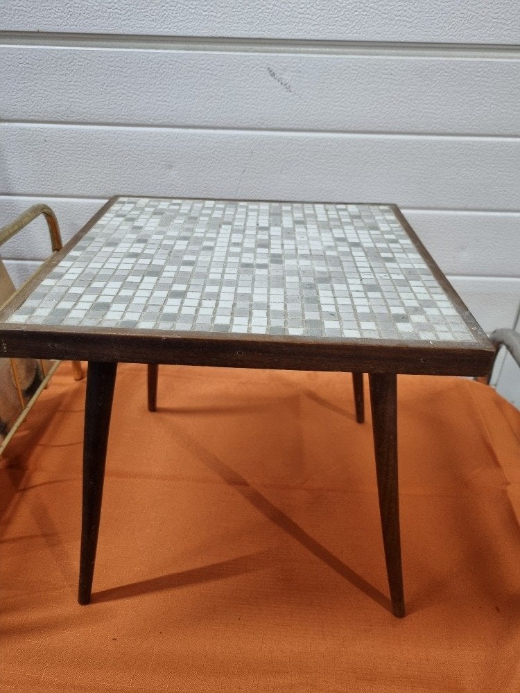 plantentafel met mozaiek grijs wit vintage, Ophalen of Verzenden, 'T Olde Gre-j, Info@toldegrej.nl, Endepoelstraat 20f Didam