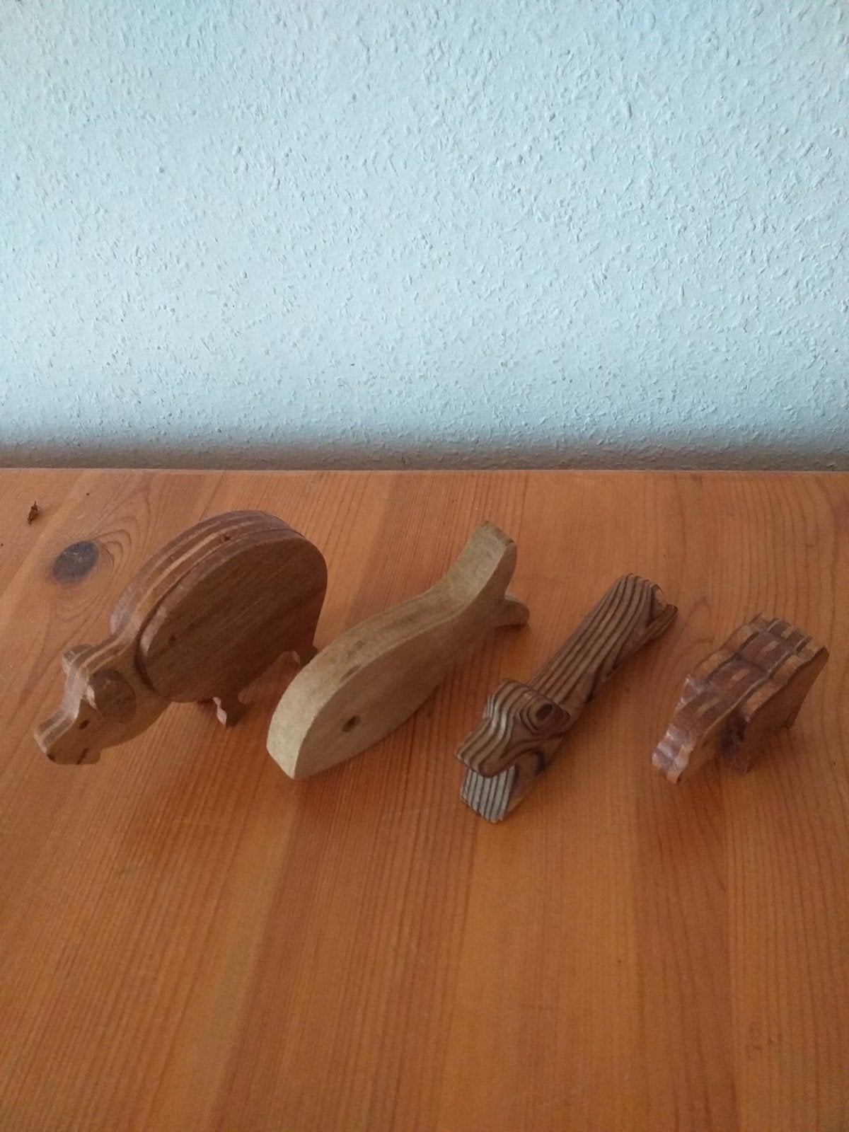 Houten schaapje, hondje  visje en varkentje, Ophalen of Verzenden, Gebruikt