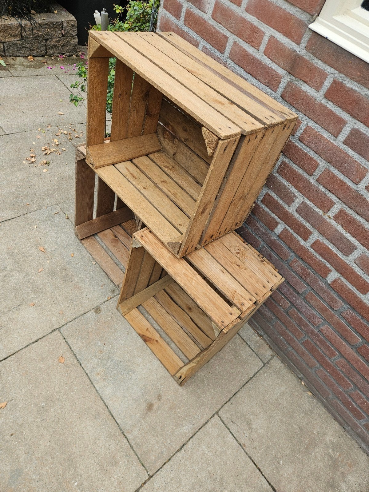 Houten fruitkratjes - set van 3, Ophalen, Minder dan 50 cm