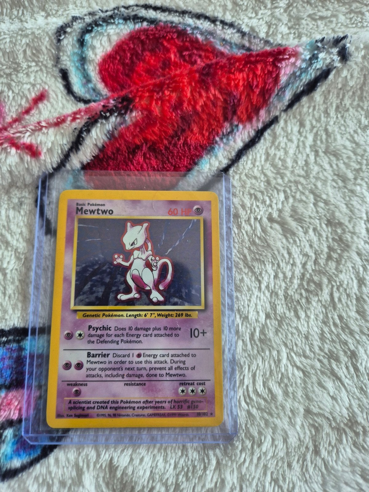 Mewtwo Pokémon kaart (Base Set 10/102) - Vintage, Ophalen of Verzenden, Gebruikt