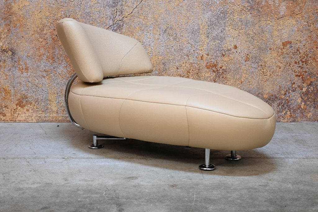 Als NIEUW leren Leolux Kikko design chaise longue, Leolux, 75 tot 100 cm, Ophalen of Verzenden, Zo goed als nieuw