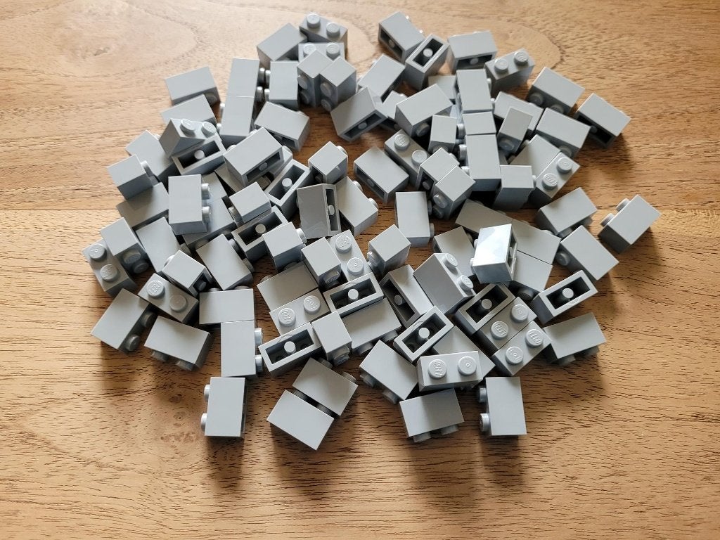 Partij met 425x Nieuwe grijze Lego stenen 1x1+1x2+1x3 ect, Lego, Lego, Lego, Nieuw