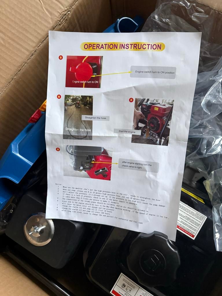 Nieuwe hogedrukreiniger 180 bar 7,0 pk - In doos, benzine, Ophalen of Verzenden, Nieuw, Benzine