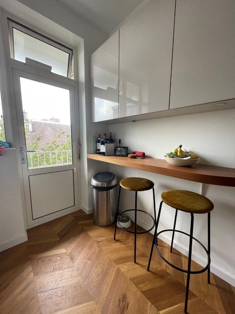 Set okergele barkrukken, Ophalen, 60 tot 90 cm, Zo goed als nieuw, Metaal