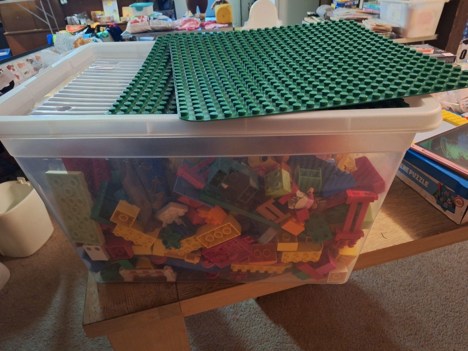 Grote bak Duplo inclusief bouwplaten, Kinderen en Baby's, Speelgoed | Duplo en Lego, Ophalen, Gebruikt, Duplo