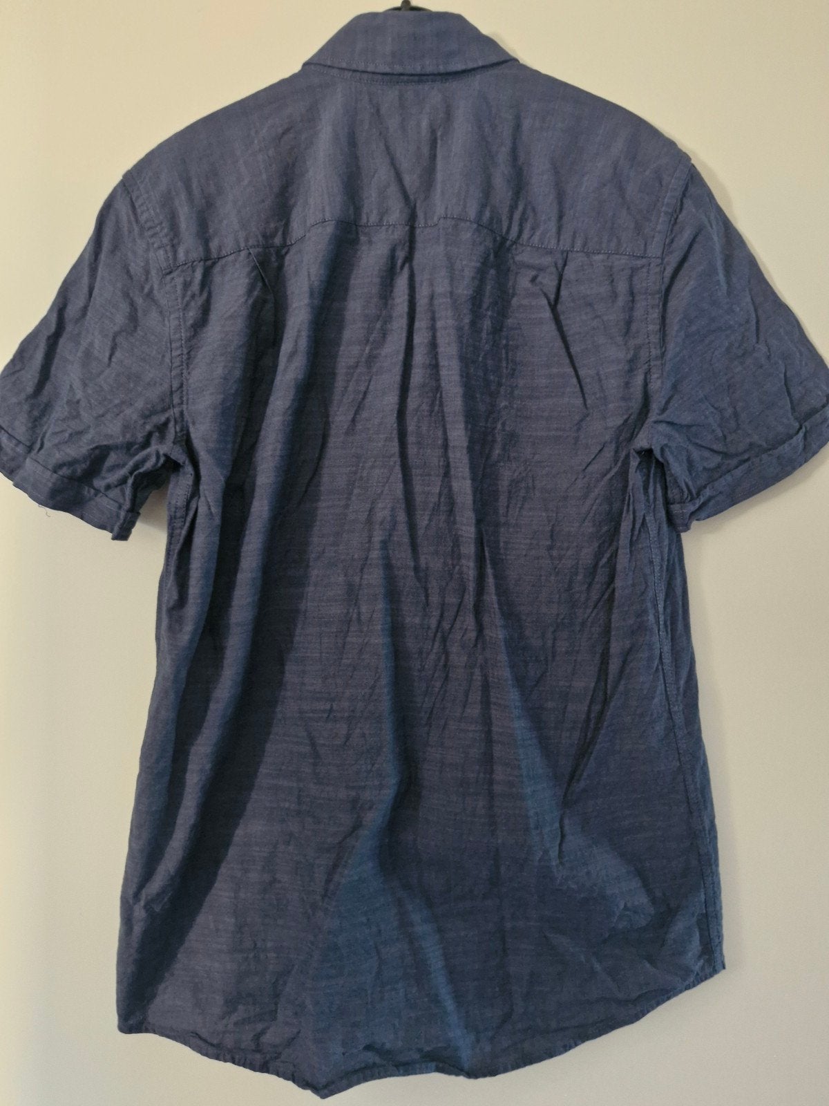 Donkerblauw overhemd met korte mouwen maat s, Overhemd, Lc waikiki, Blauw, Onbekend