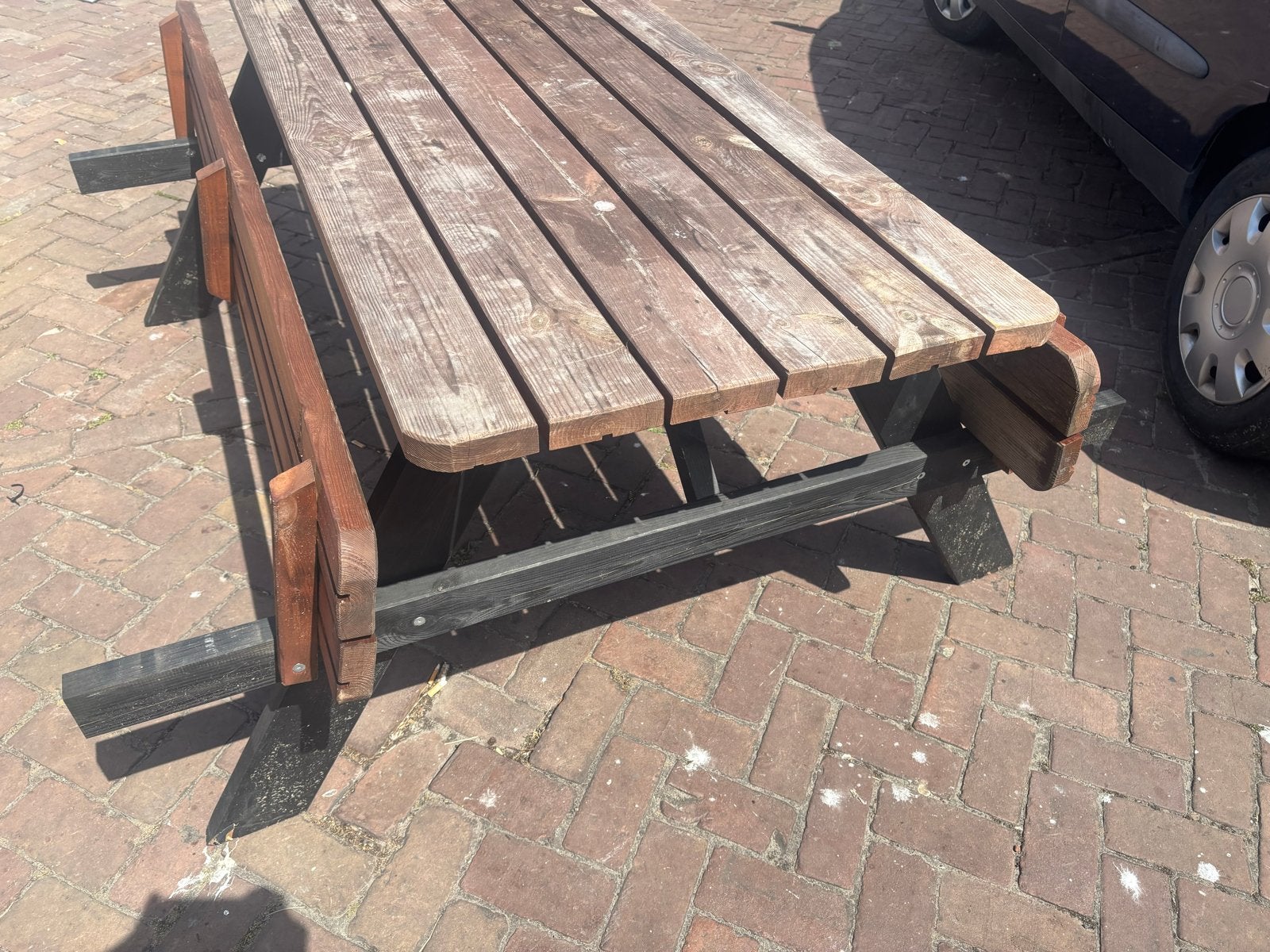 10 stevige picknicktafels geïmpregneerd – €120 per stuk, Ophalen, Gebruikt, Rechthoekig, Hout