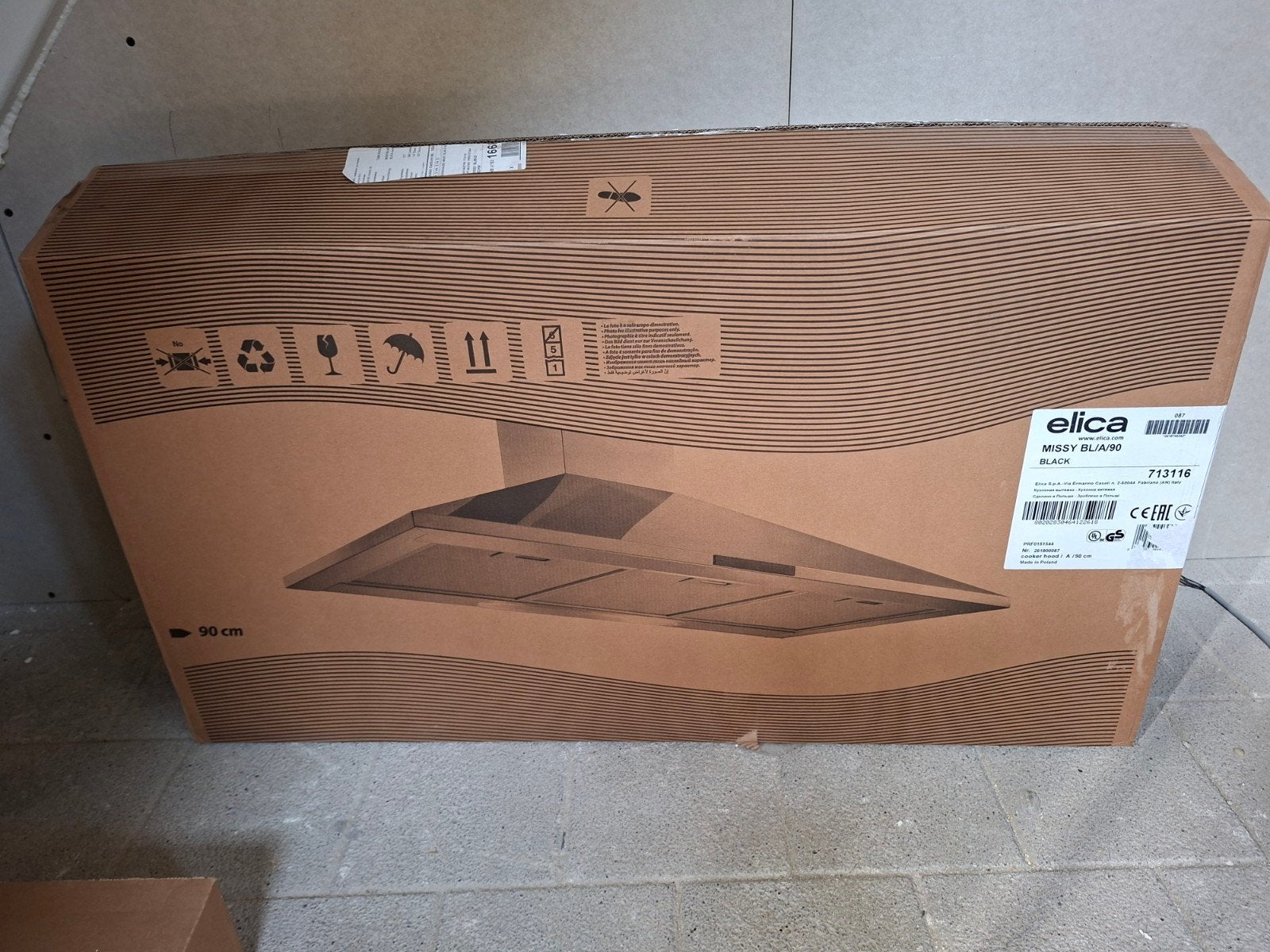 Afzuigkap - Nieuw in doos 90cm, Minder dan 200 m³ per uur, Onderbouw afzuigkap, Nieuw, Ophalen of Verzenden