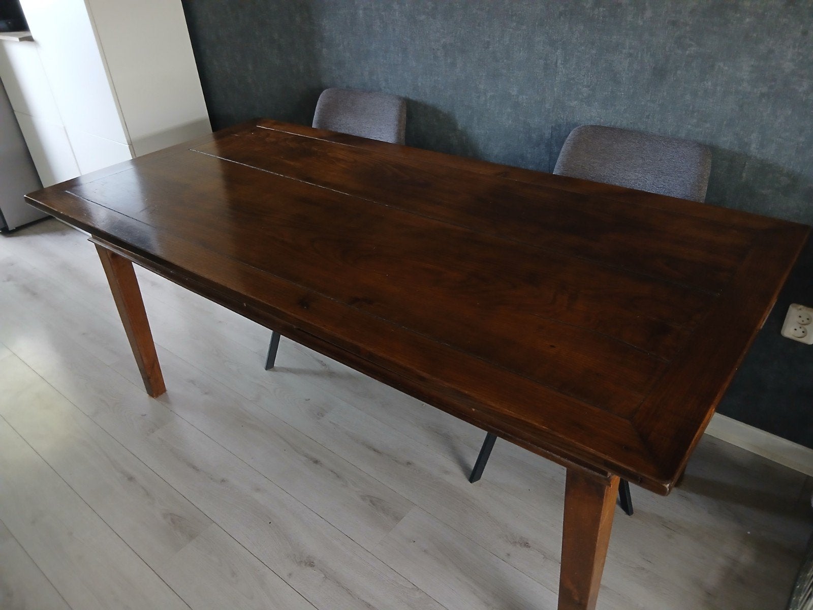 Massieve houten eettafel met lades, Antiek en Kunst, Ophalen