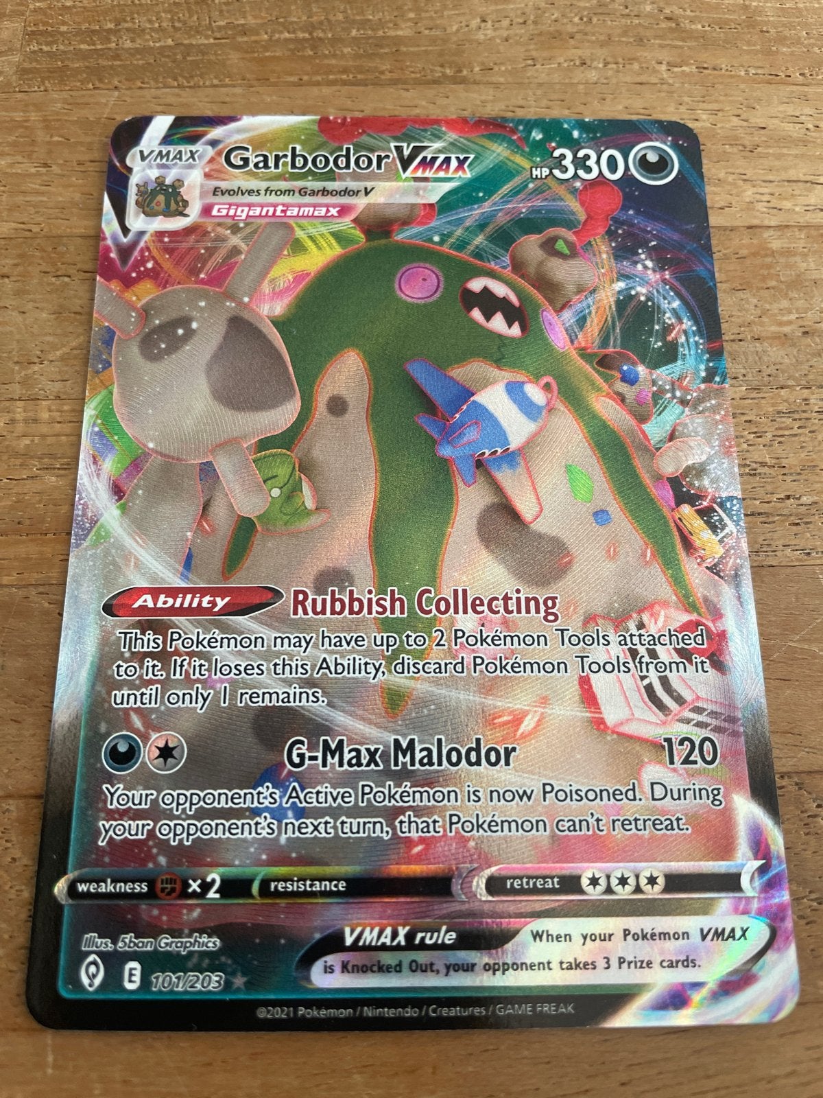 Garbodor VMAX Pokémon Kaart, Ophalen of Verzenden, Zo goed als nieuw, Losse kaart