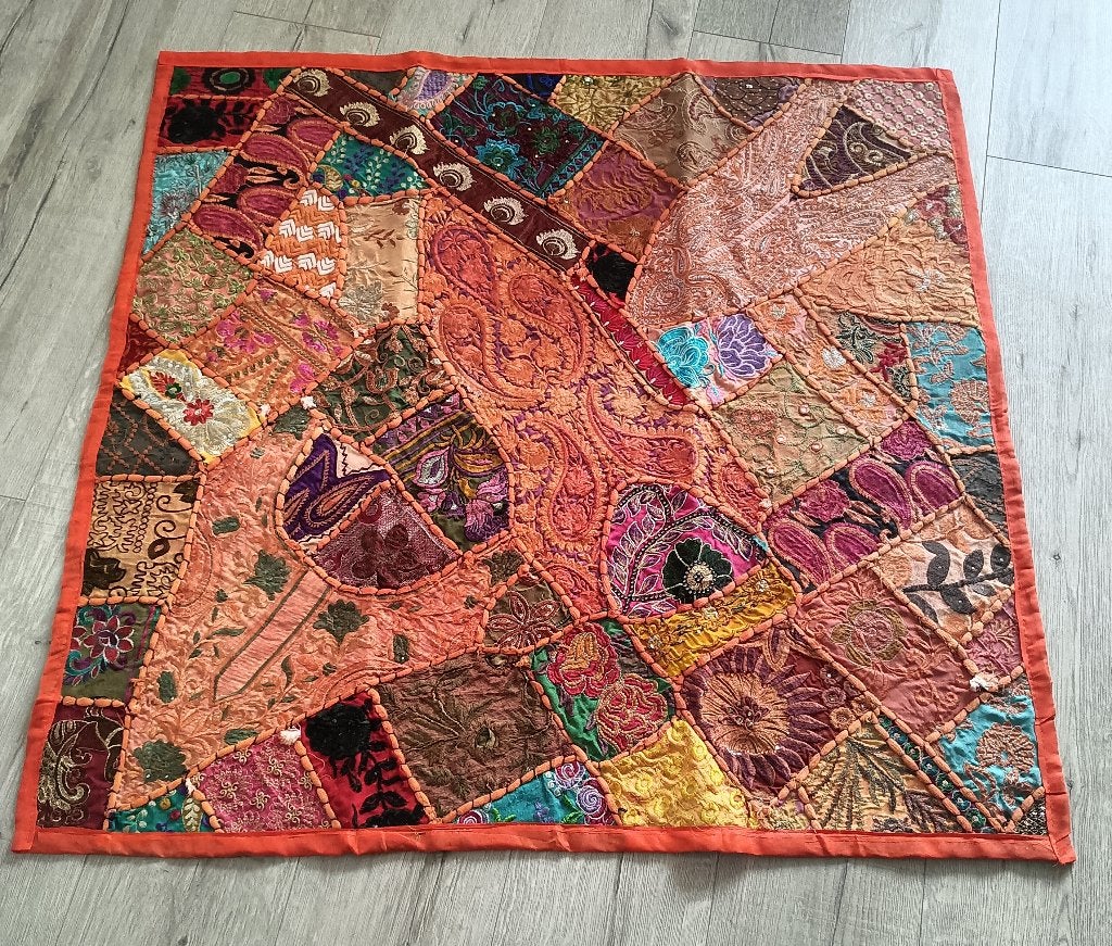 Vintage stoffen wandpaneel uit India, Oosters, Verzenden, Zo goed als nieuw, Wandkleed