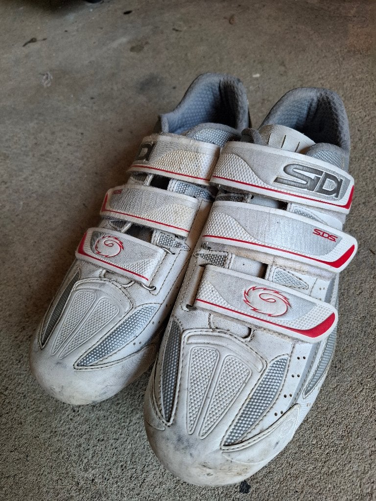 Wielrenschoenen fietsschoenen Sidi maat 44 wit SPD, Ophalen of Verzenden, Gebruikt, Schoenen