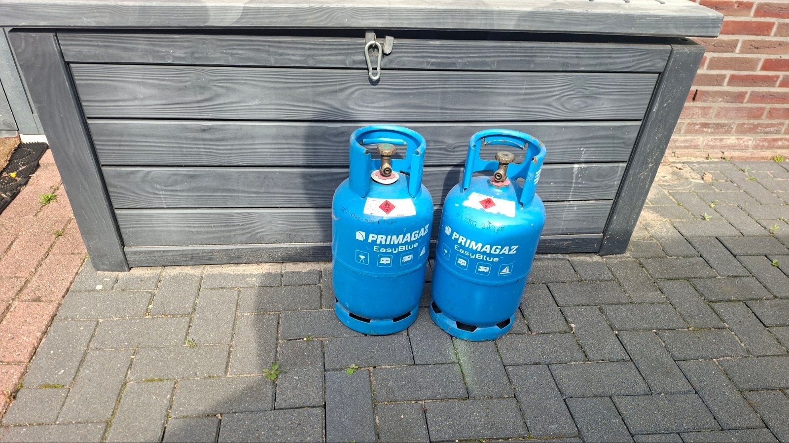 Gasflessen 2 stuks  beide vol.  €50 samen  primagaz., Ophalen of Verzenden