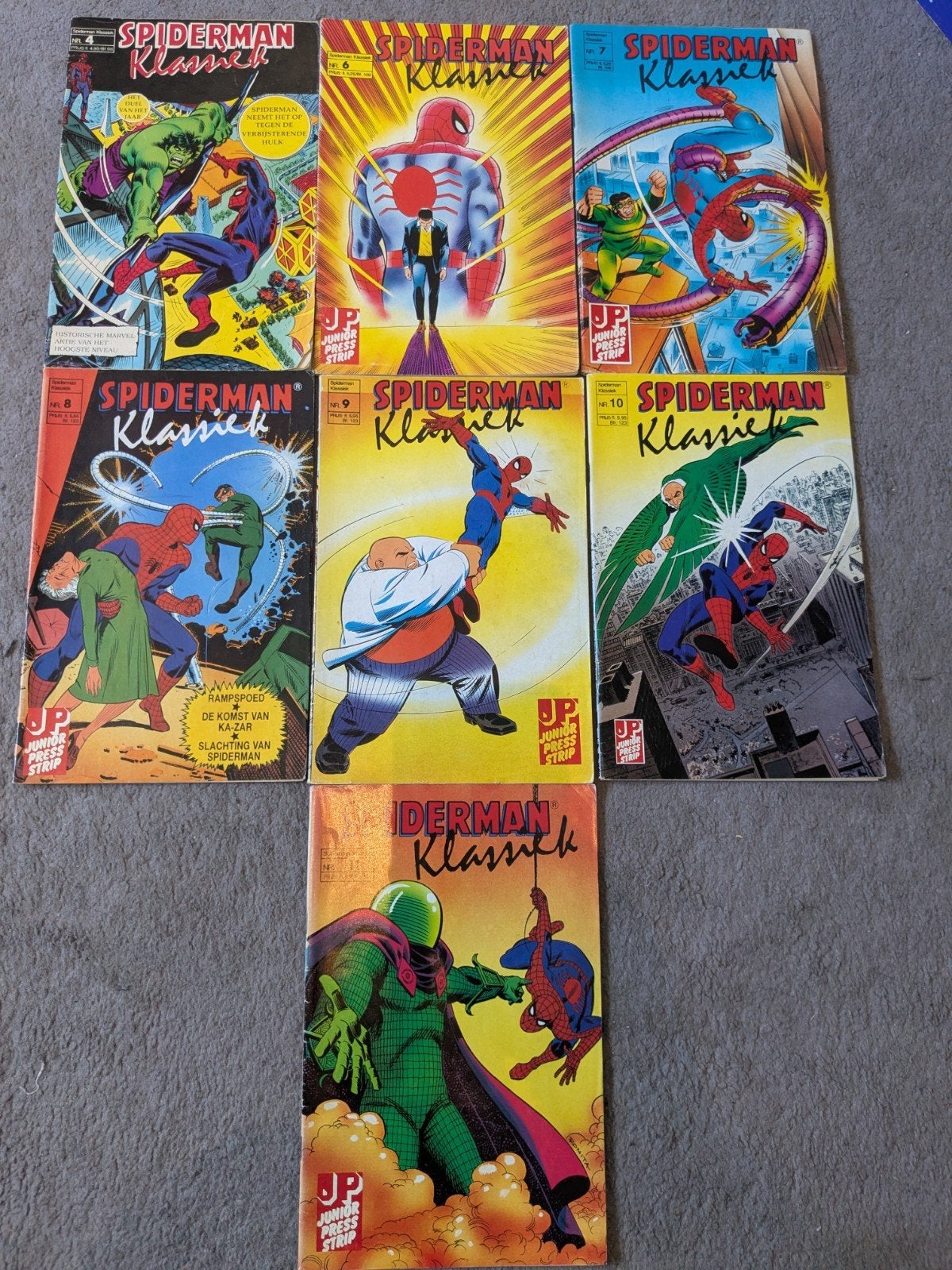 Spider-Man Klassiek Junior Press 7 strips nr 4, 6 t/m 11, Meerdere comics, Ophalen of Verzenden, Gelezen, Europa