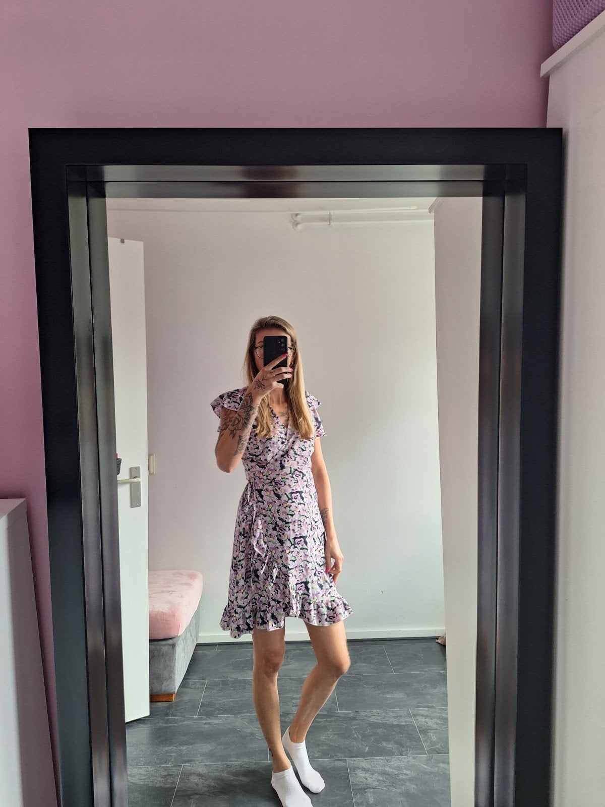 Bloemenprint jurk - Amelie & Amelie, Ophalen, Meerkleurig, Maat 36 (S), Boven de knie