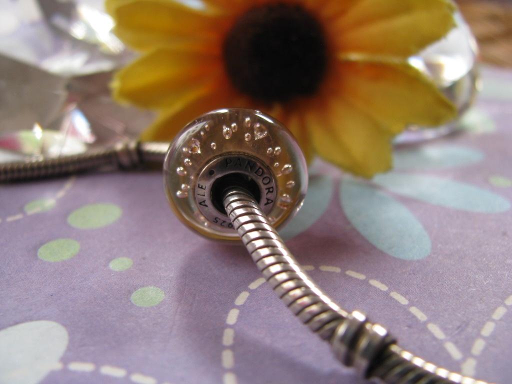 Pandora bedel 791615CZ = MURANO pink fizzle # bruis + ZIRKS, Glas of Kristal, Pandora, Ophalen of Verzenden, Zo goed als nieuw