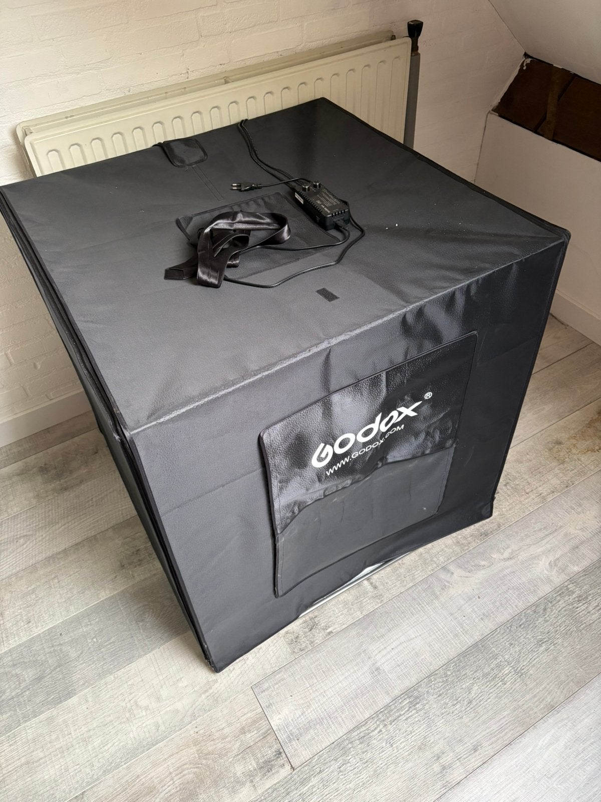 Portable Triple Light LED Ministudio L80x80x80cm, Ophalen, Zo goed als nieuw, Lamp of Flitsset
