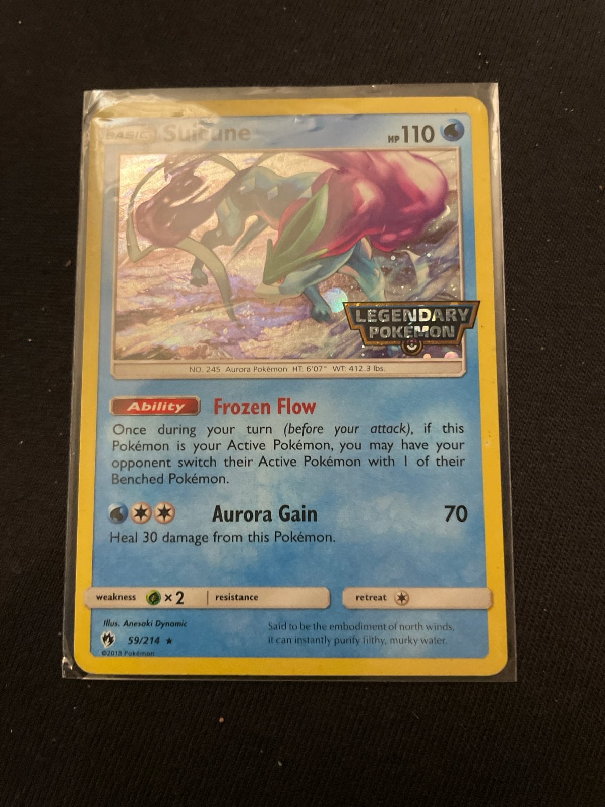 Pokémon Kaart Suicune 59/214 - Legendary Pokémon, Hobby en Vrije tijd, Ophalen, Zo goed als nieuw, Losse kaart, Foil