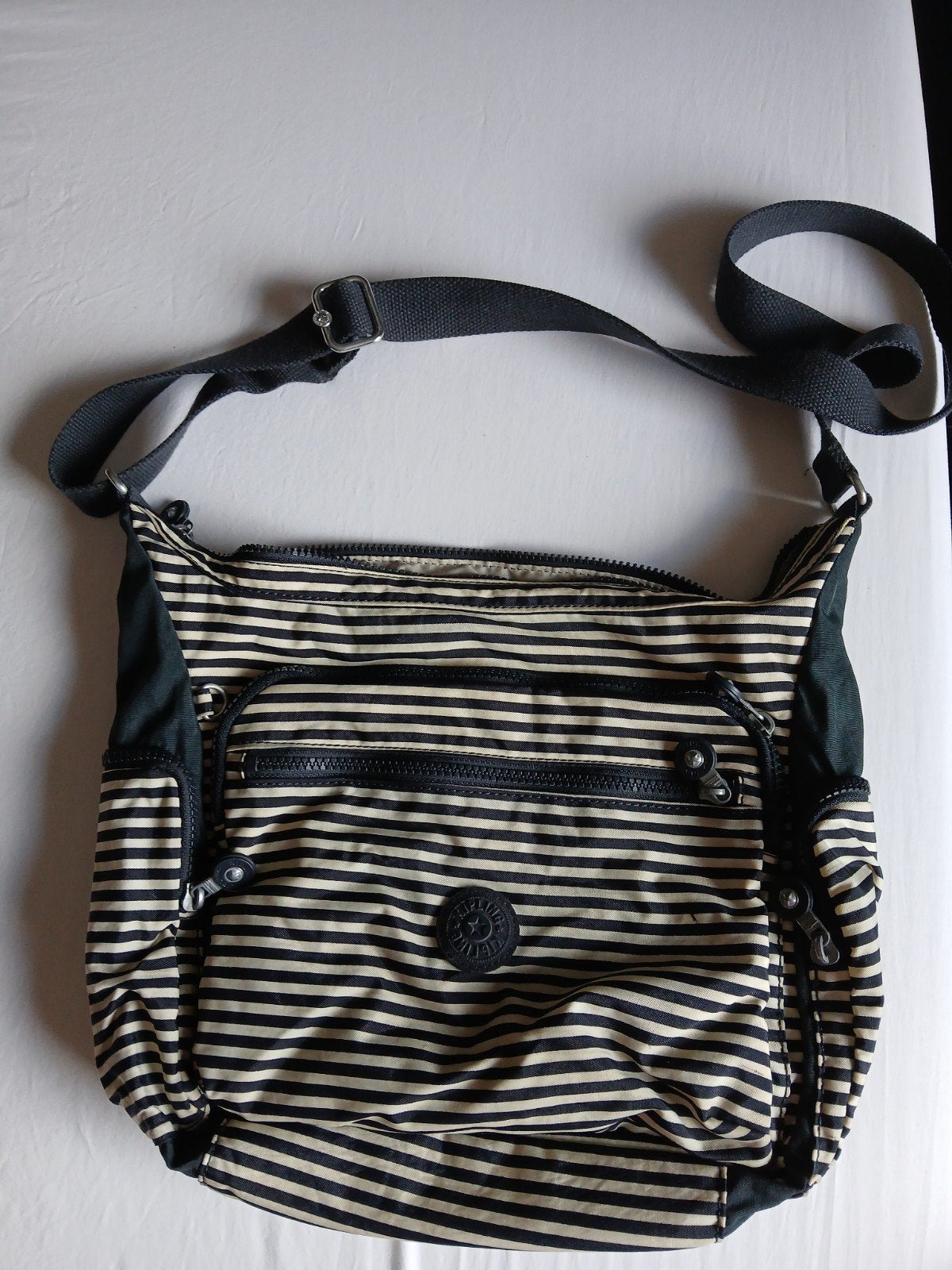 Kipling Gabbie Crossbody Schoudertas - Gestreepte Print, Ophalen, Zo goed als nieuw, Blauw, Kipling