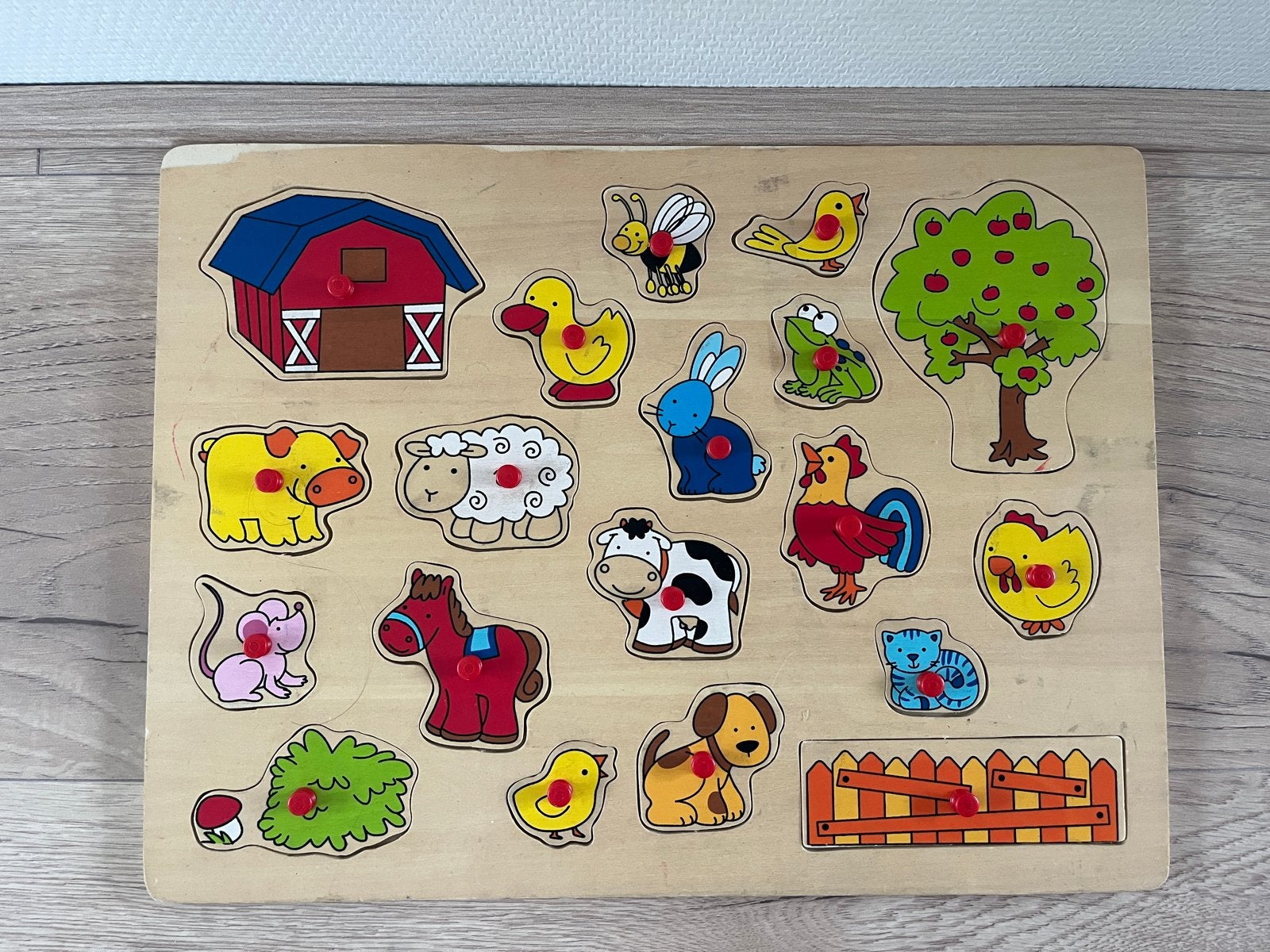 Houten Dieren Puzzel Boerderij Thema voor Peuters, Kinderen en Baby's, Speelgoed | Kinderpuzzels, Gebruikt, 10 tot 50 stukjes