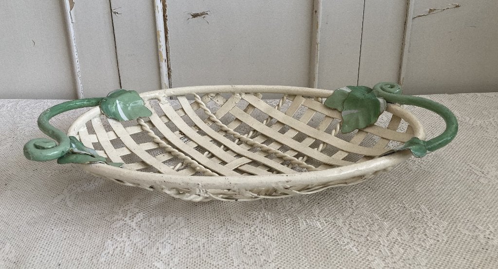 Brocante metalen schaal - fruitschaal, Ophalen of Verzenden