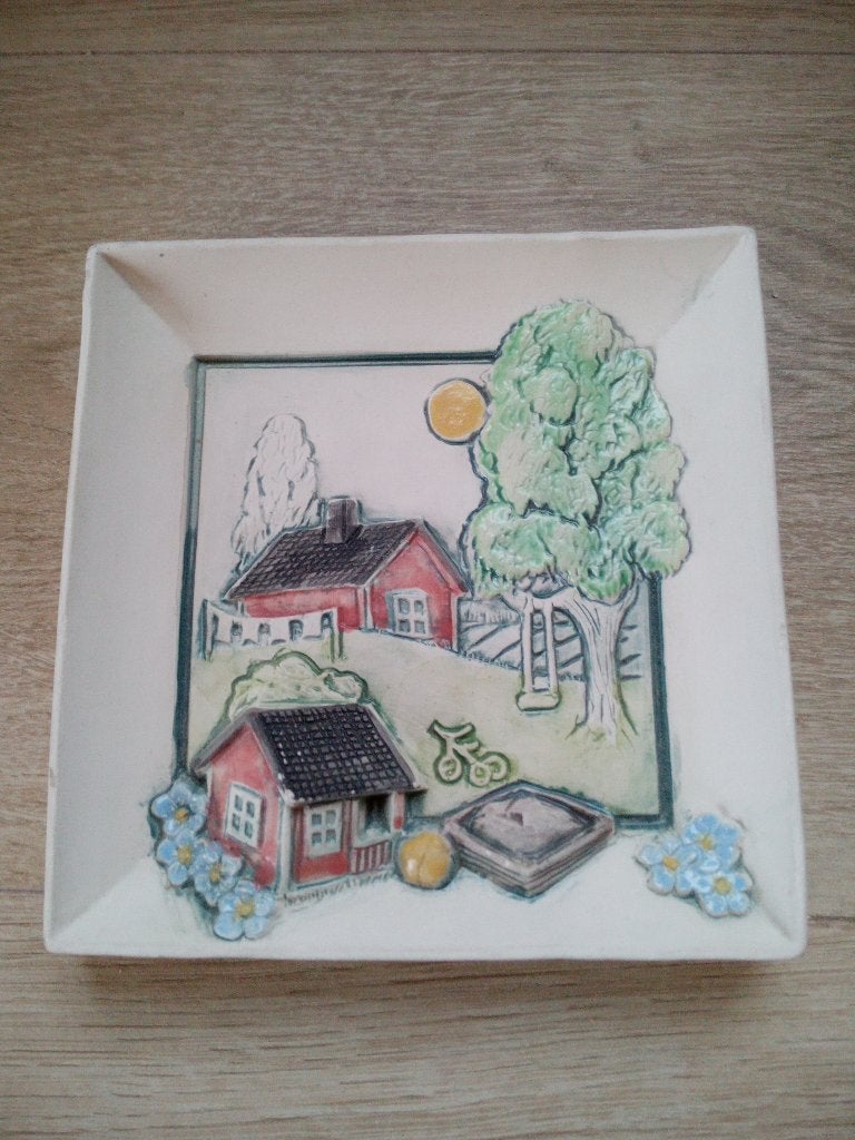 Zweedse Vintage Jie Gantofta keramische 3D wandtegel 621, Ophalen