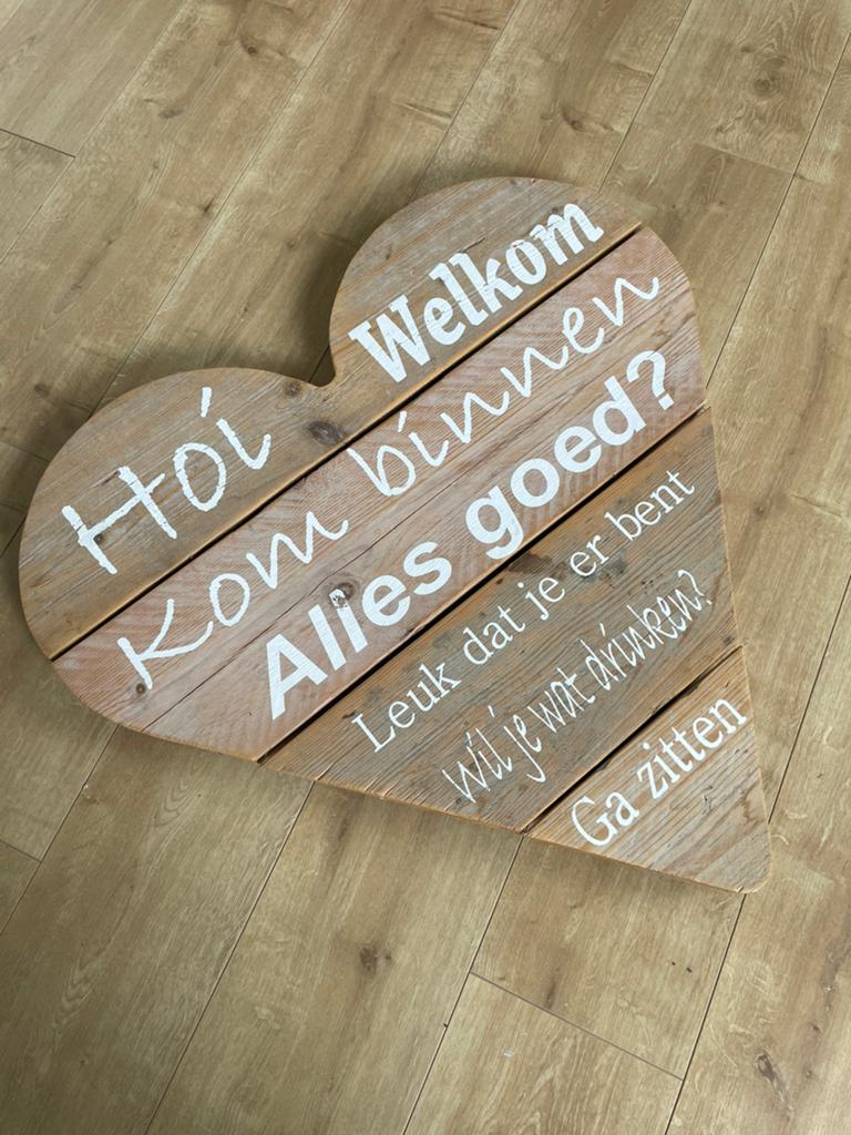 Houten hart, Huis en Inrichting, Woonaccessoires | Wanddecoraties, Ophalen, Hout, Zo goed als nieuw, Bruin