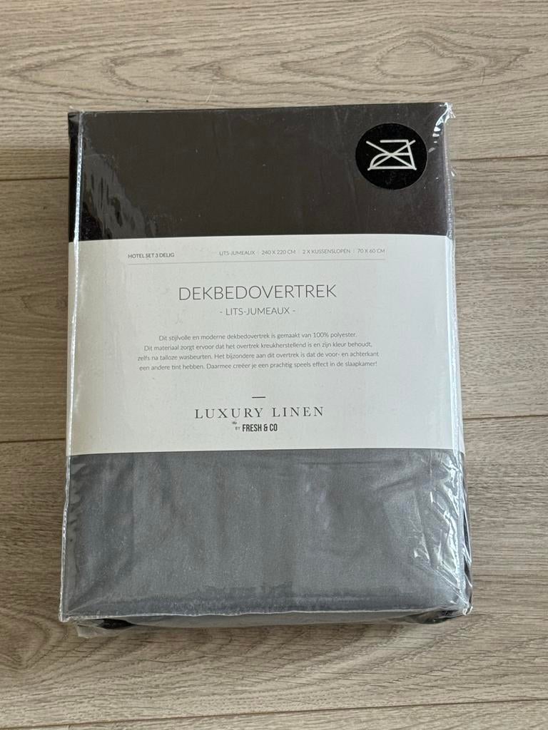 Dekbedovertrek - Antraciet - 240 x 220, Dekbedovertrek, Ophalen of Verzenden, Grijs, Nieuw