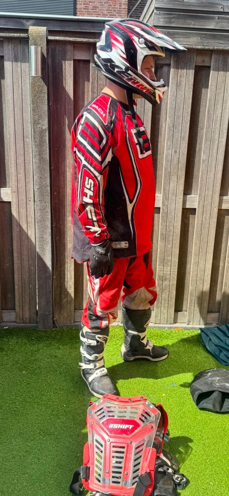 Complete Motorcross Outfit - Helm, Laarzen, Kleding, Motoren, Kleding | Motorkleding, Ophalen of Verzenden, Tweedehands, Heren