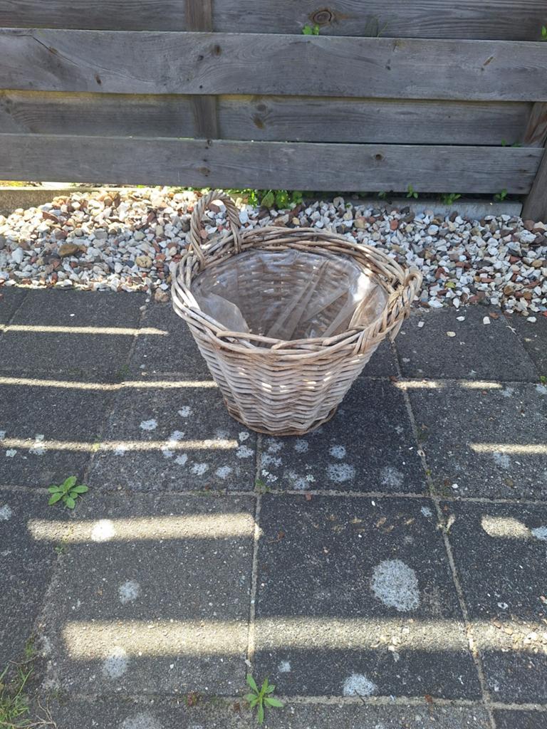 Rotan bloemenpot met plastic binnenvoering, Overige materialen, Gebruikt, Minder dan 30 cm, Minder dan 60 cm