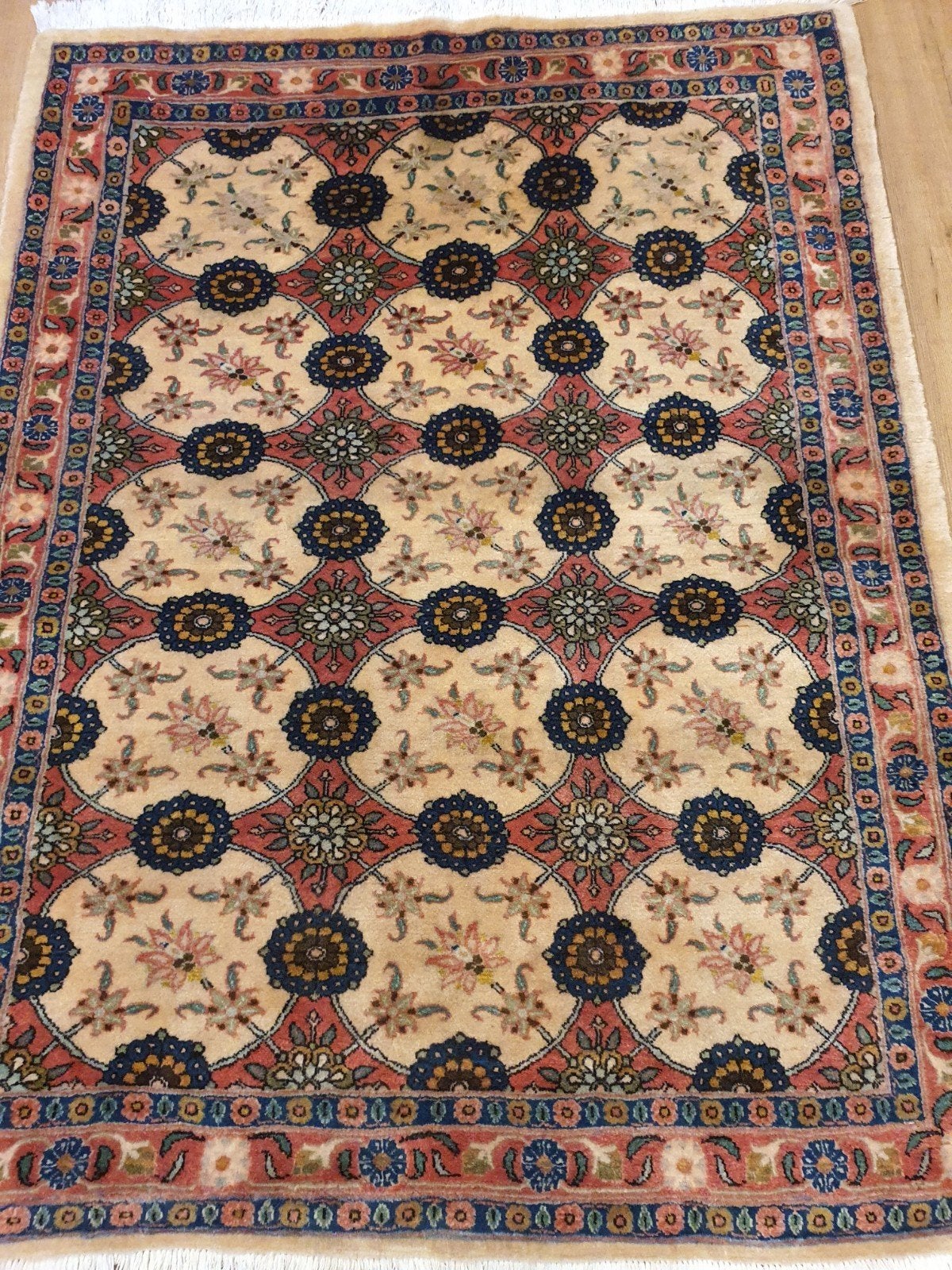 Vintage handgeknoopt perzisch tapijt veramin 145x104, Info@SlatsAntiek.nl, Tweedehands, Perzisch, Bruin