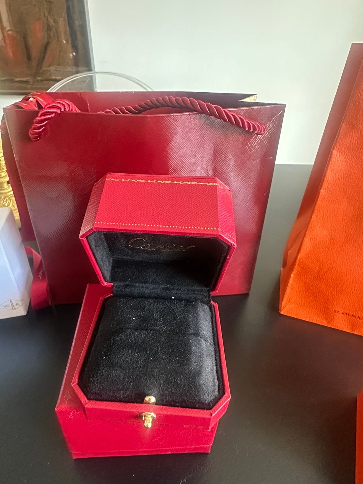 Verpakking Cartier, Hermès , Messika ,Tiffany VCA, Ophalen of Verzenden, Zo goed als nieuw, Zilver, Dame