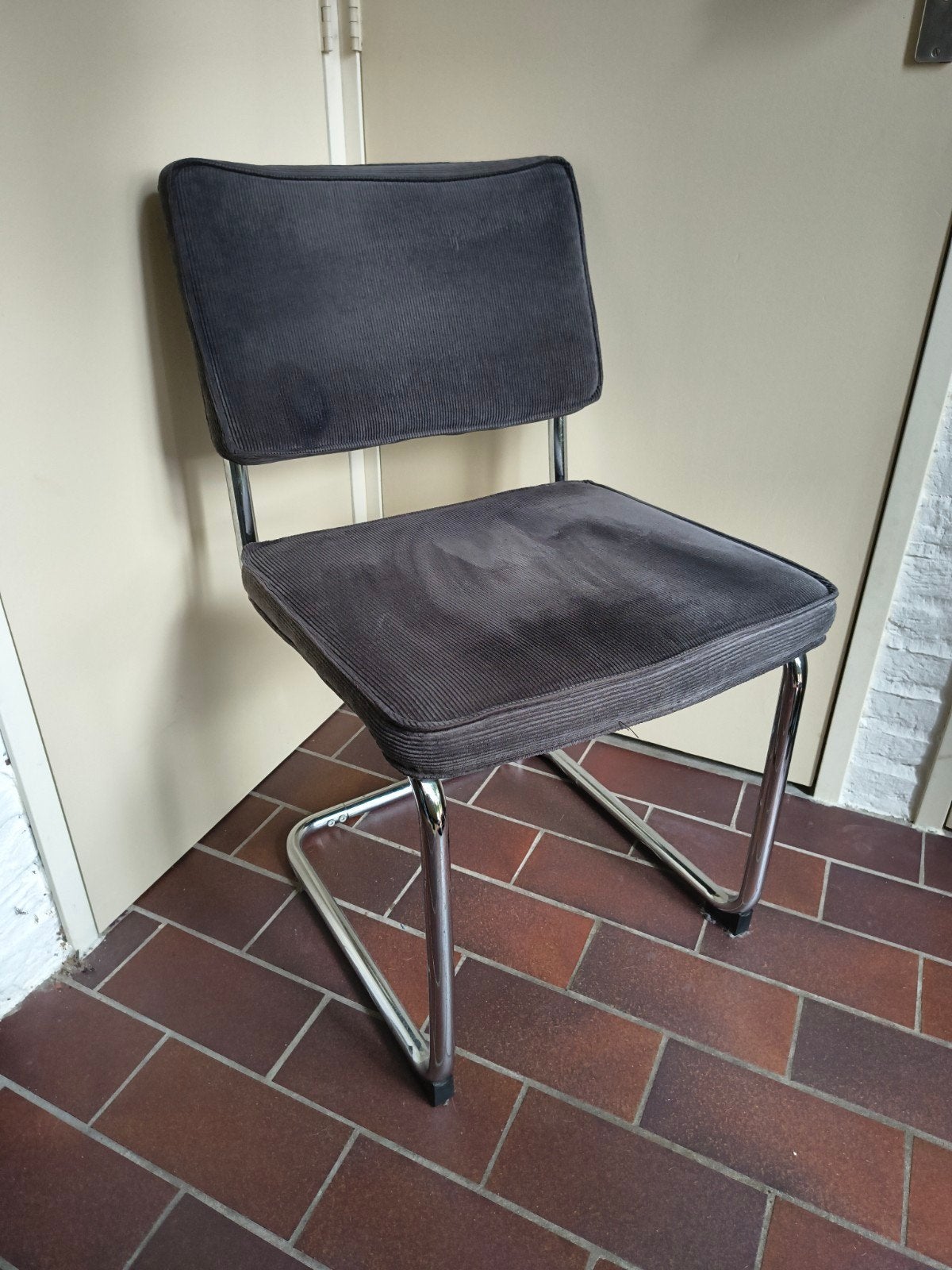Grijze buisframe stoel, Ophalen, Gebruikt, Buisframe, Stof