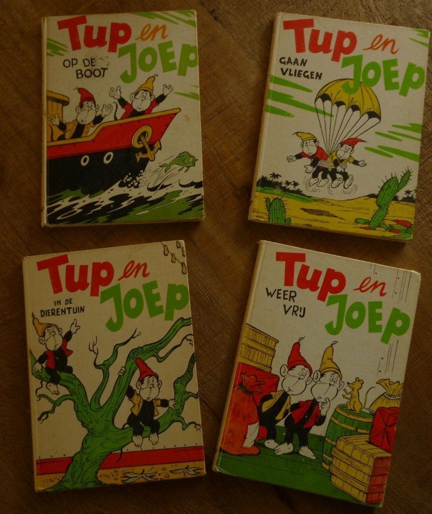 Tup en Joep 4 leuke oude leesboekjes voor de kleintjes, Ophalen of Verzenden, Gelezen, Fictie algemeen