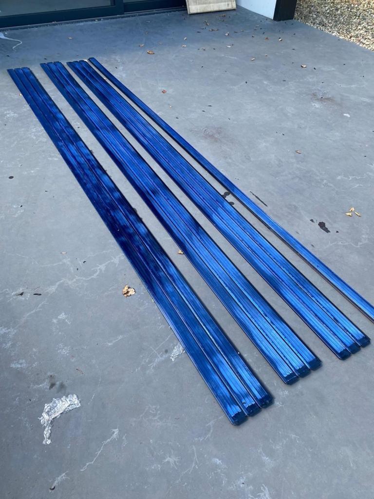 Blauwe lamellen voor zwembadafdekking - 10 stuks, Huis en Inrichting, Stoffering | Gordijnen en Lamellen, Blauw, Nieuw, Ophalen of Verzenden