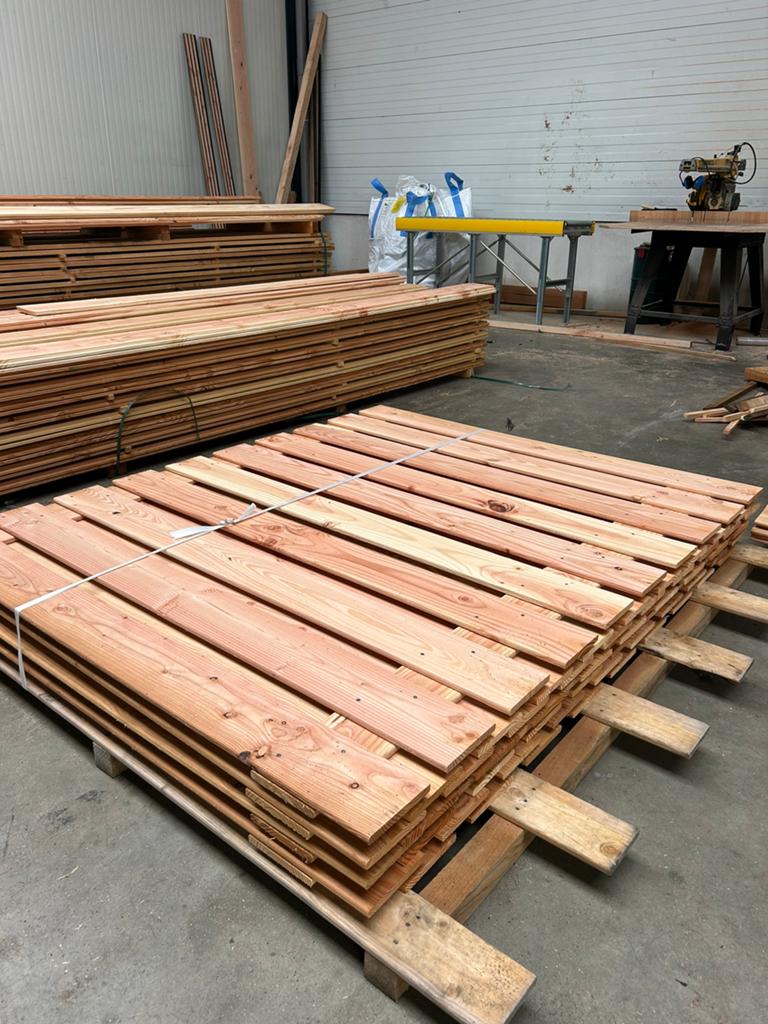 4x douglas, RVS-geschroefd, 21-planks (19+2) 180 x 150 cm, 1 tot 2 meter, Minder dan 3 meter, Nieuw, Ophalen of Verzenden