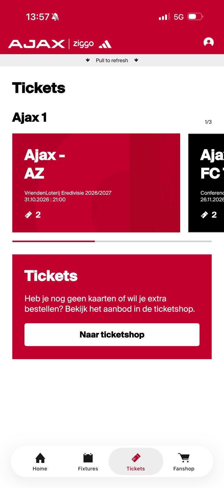 2 Kaarten | Ajax AZ | Vak 424 Rij 14 | Naast Elkaar, Twee personen