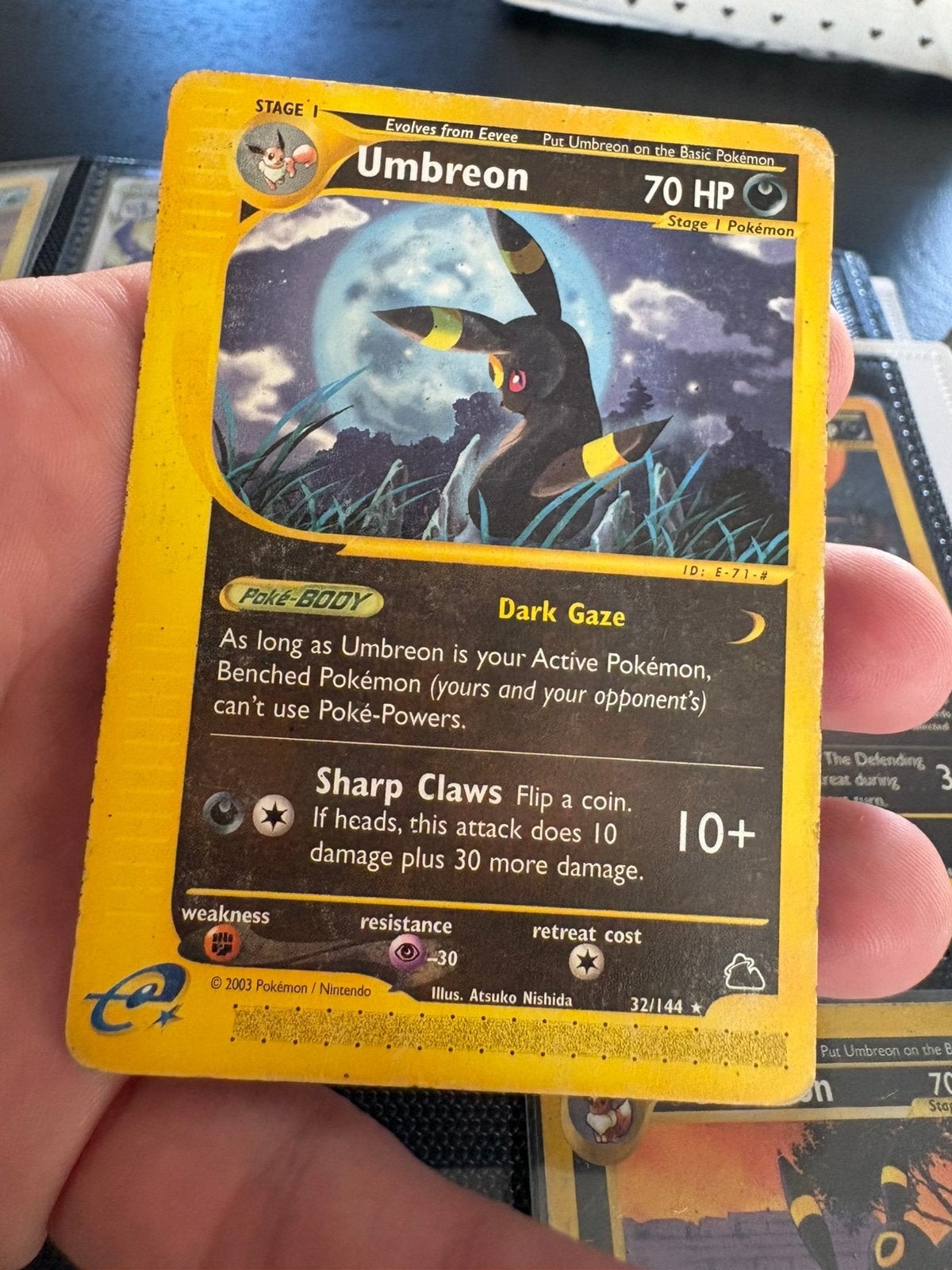 Umbreon skyridge, Hobby en Vrije tijd, Verzamelkaartspellen | Pokémon, Zo goed als nieuw, Meerdere kaarten, Foil, Ophalen of Verzenden