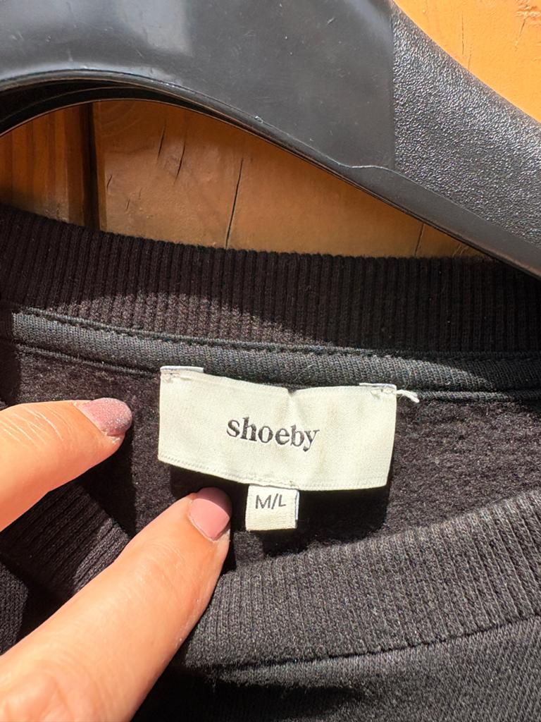 Shoeby Zwarte Trui met Ruches - Maat M/L, Ophalen of Verzenden, Zo goed als nieuw, Maat 38/40 (M), Zwart