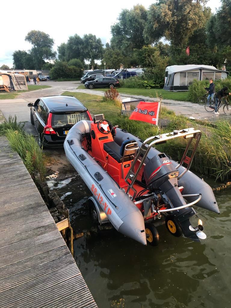 Avon Searider SR4.0 RIB met Pega Kanteltrialer, Watersport en Boten, Rubberboten, Zo goed als nieuw, Avon, Polyester/glasvezel