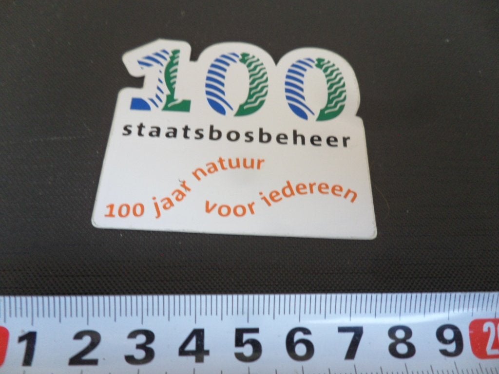sticker 100 Staatsbosbeheer 100 jaar natuur voor iedereen *, Ophalen, Zo goed als nieuw