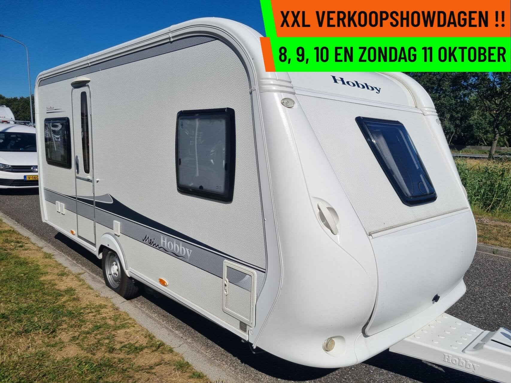 Hobby 460 UFE excellent MOVER + VOORTENT + FRANSBED + DOUCHE, Rondzit, Hobby, Bedrijf, 6 tot 7 meter
